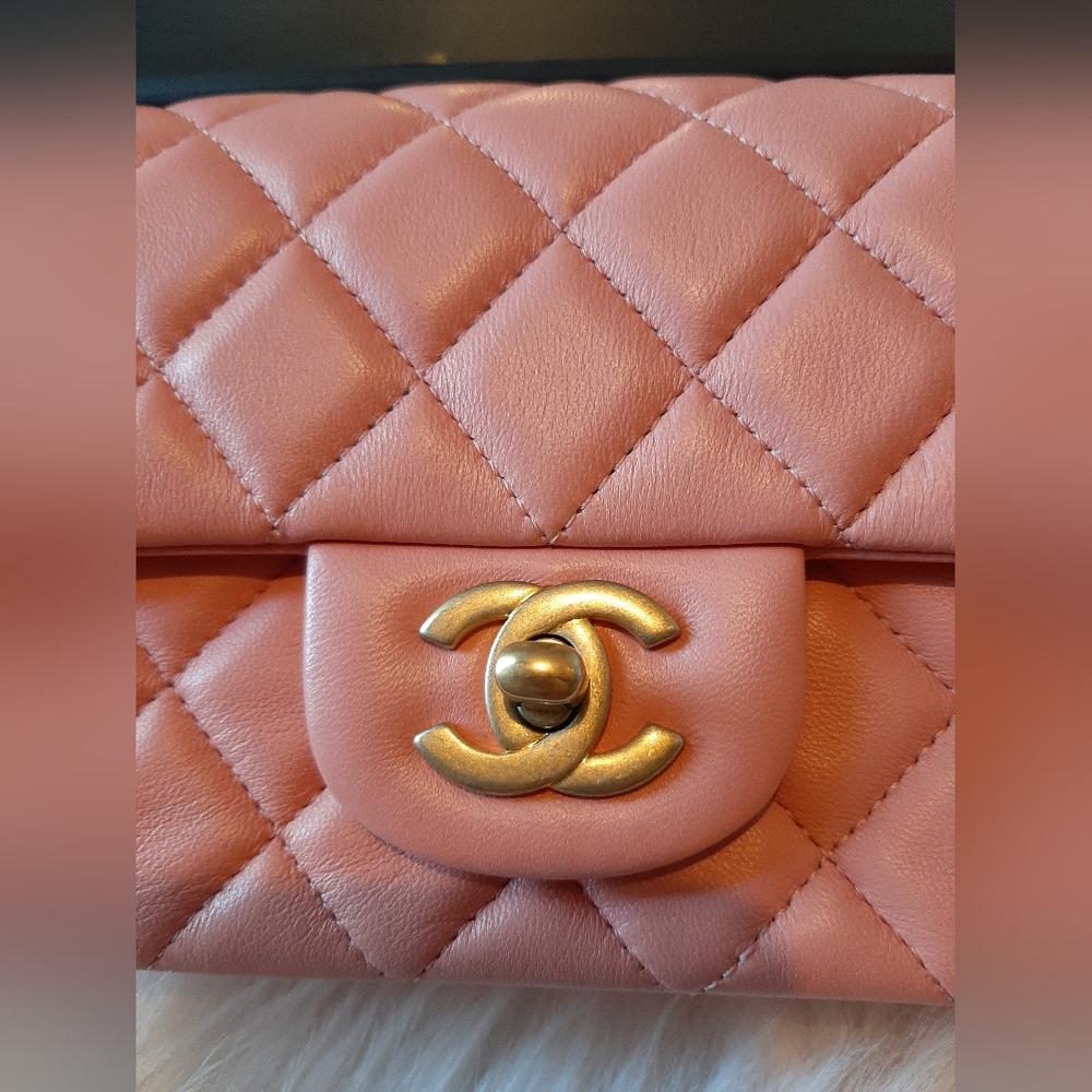 Chanel Mini Rectangular Lambskin Pink - image 3
